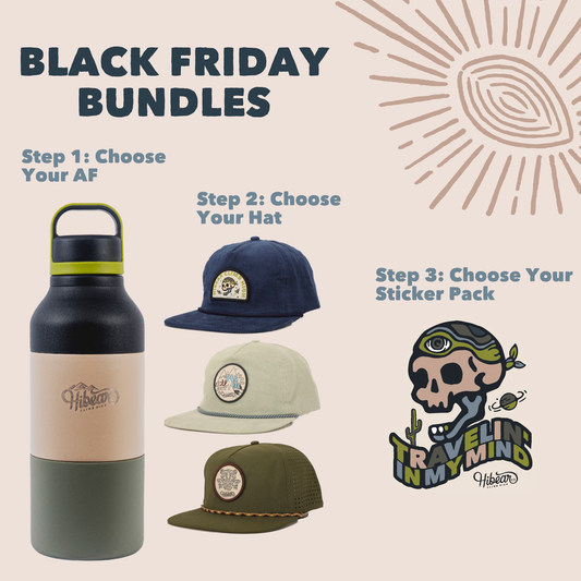 The Black Friday Bundle: Adventure Flask + Hat + Sticker Pack