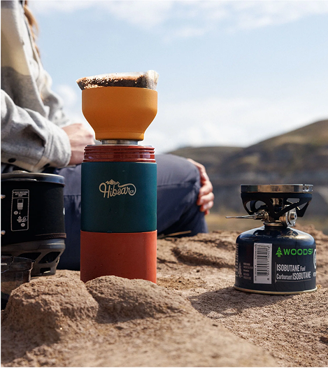 Pour over coffee outdoors